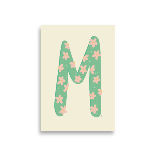 Póster decorativo “M” – Lámina divertida para habitación infantil - Kago Studio