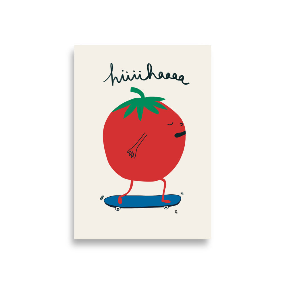 alt="Póster infantil Bold Tomato en papel mate grueso – decoración divertida y original para habitación de niños"