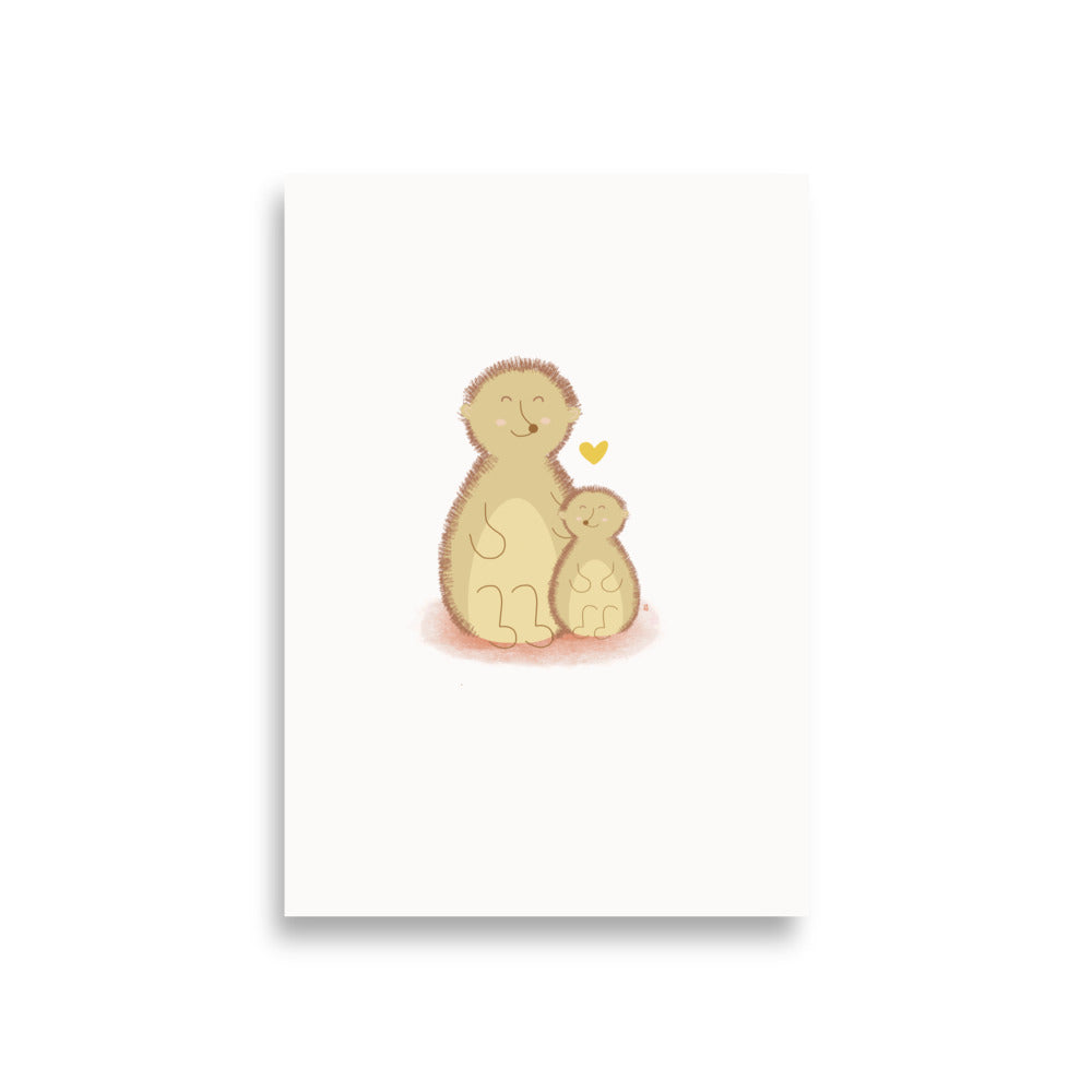 alt="Póster infantil Mamá y peque en papel mate grueso – decoración divertida y original para habitación de niños"