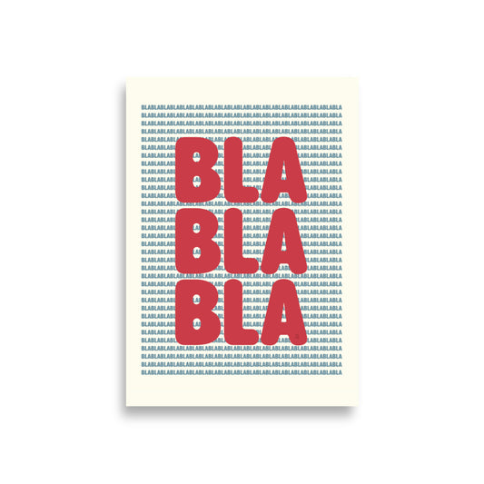 Póster infantil Blablabla con un diseño colorido, ideal para la decoración de espacios infantiles.