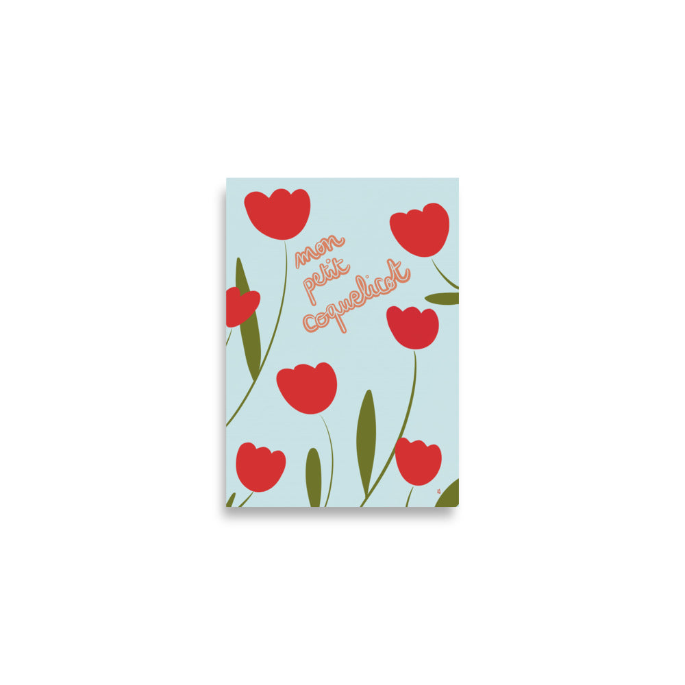 alt="Póster infantil Coquelicot en papel mate grueso – decoración divertida y original para habitación de niños"