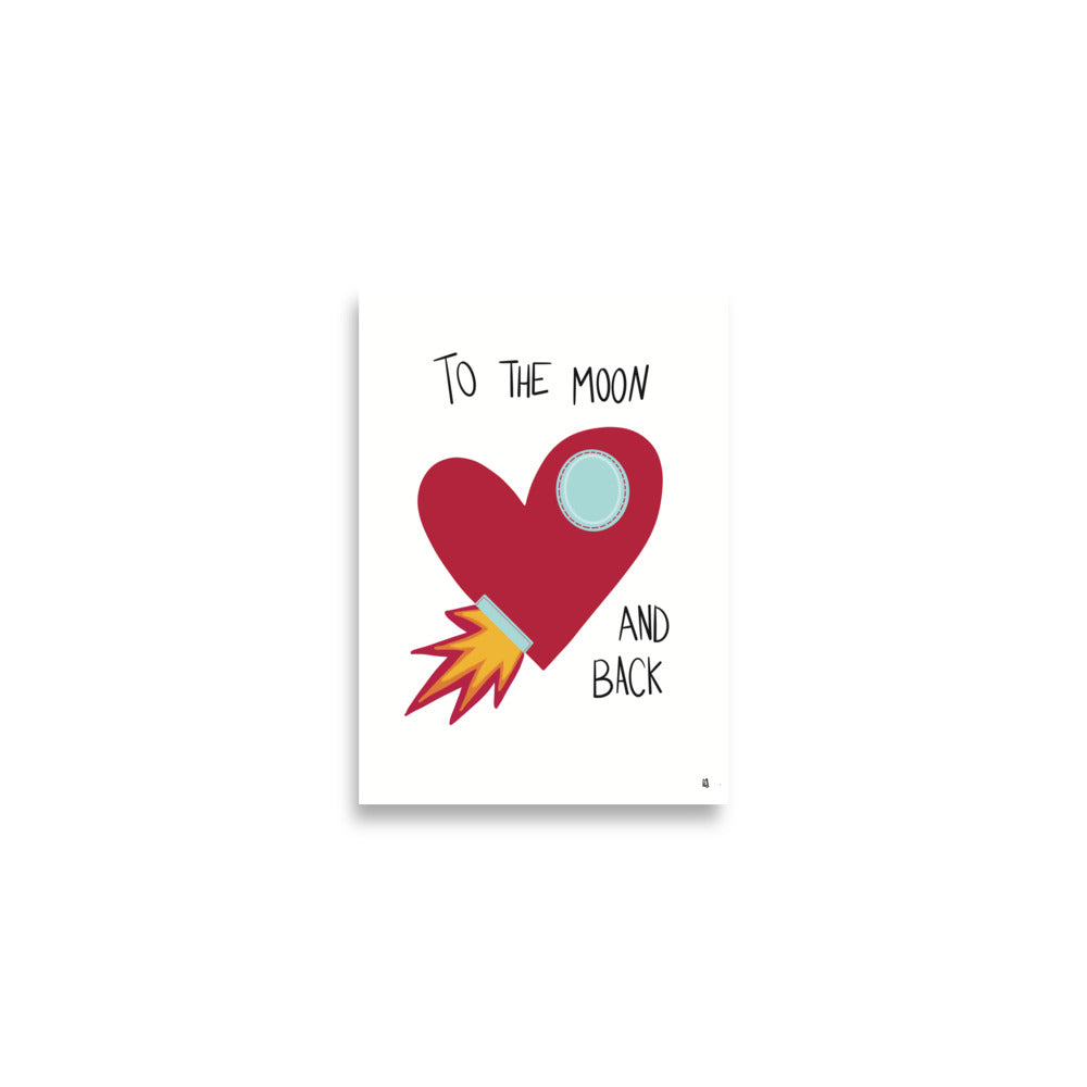 alt="Póster infantil To the moon en papel mate grueso – decoración divertida y original para habitación de niños"