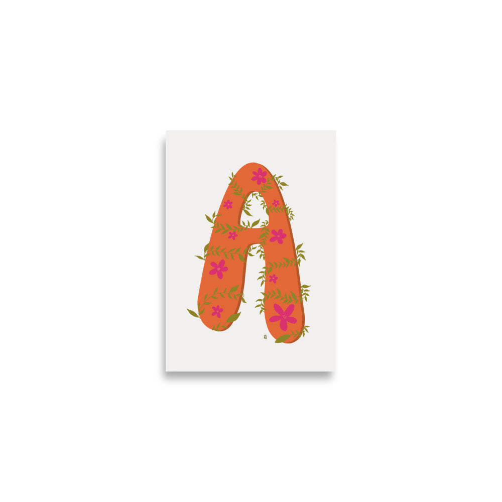alt="Póster infantil Letra A en papel mate grueso – decoración divertida y original para habitación de niños"