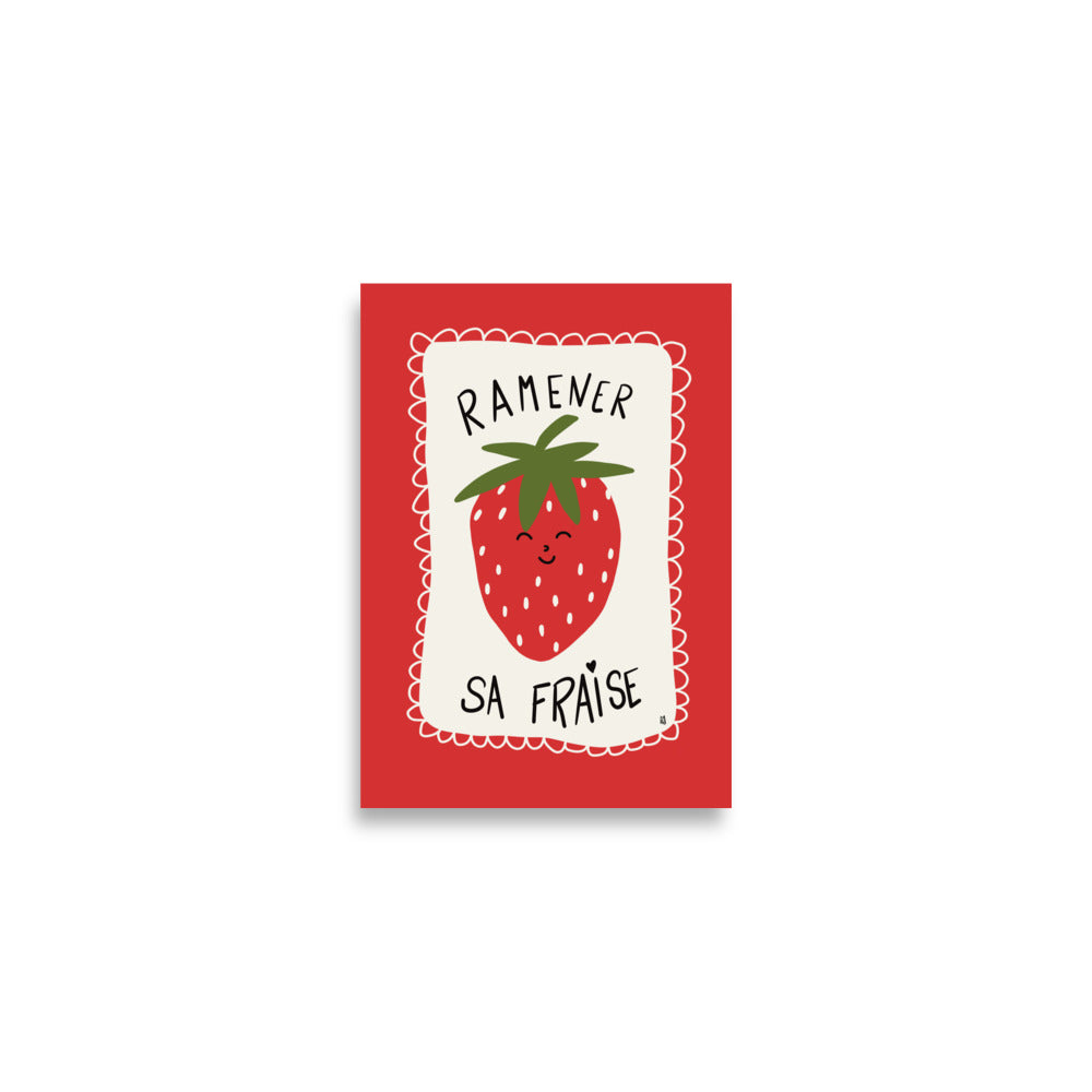 alt="Póster infantil Fresa en papel mate grueso – decoración divertida y original para habitación de niños"