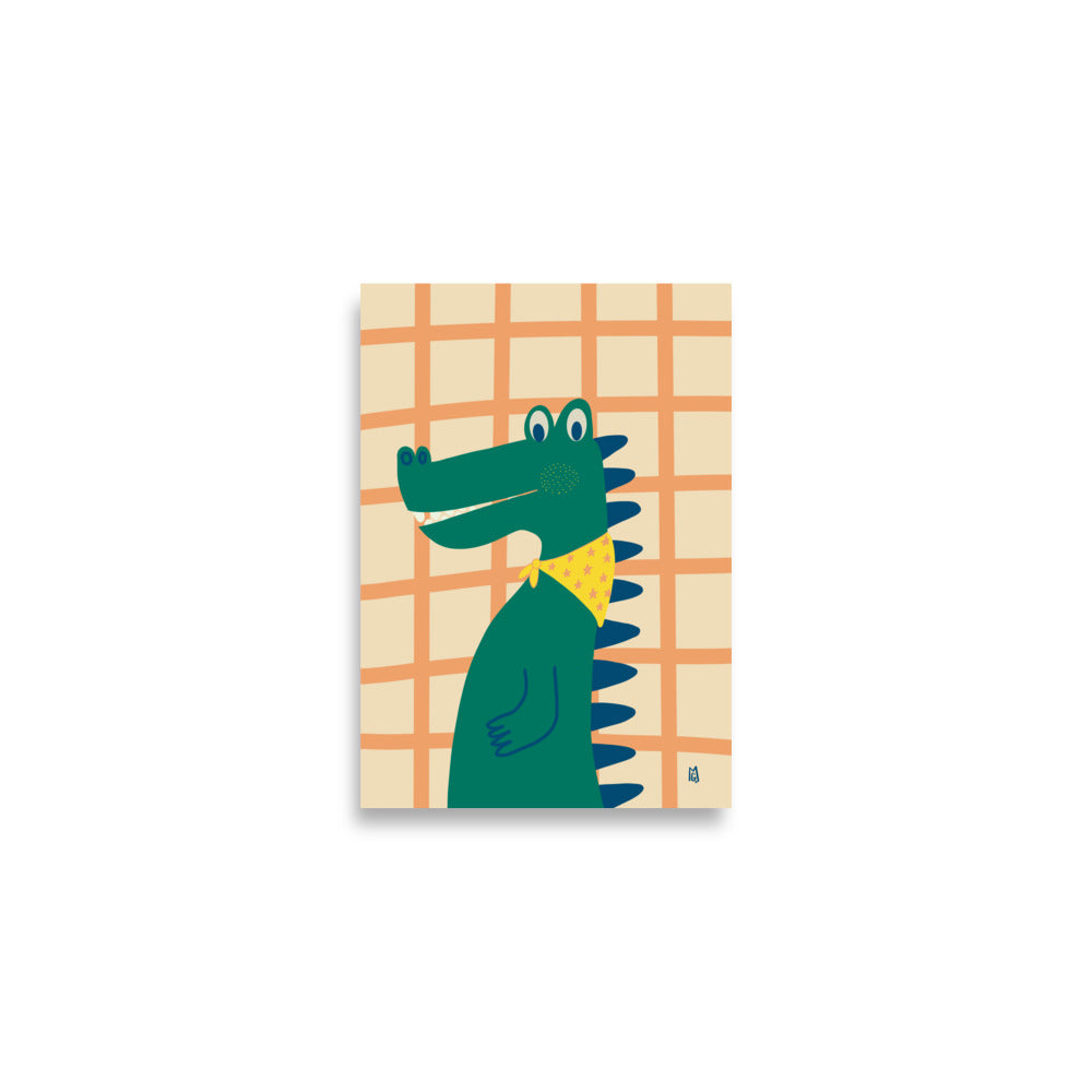 alt="Póster infantil Cocodrilo en papel mate grueso – decoración divertida y original para habitación de niños"