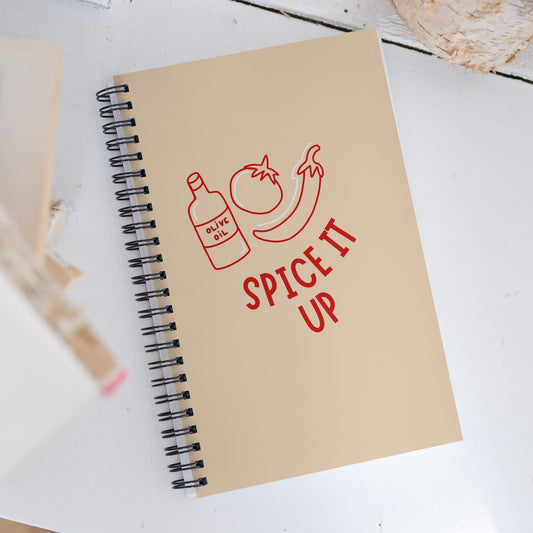 alt="Libreta Spice it up – cuaderno creativo de anillas con diseño floral, 100 páginas punteadas para embarazo, recetas o journaling"