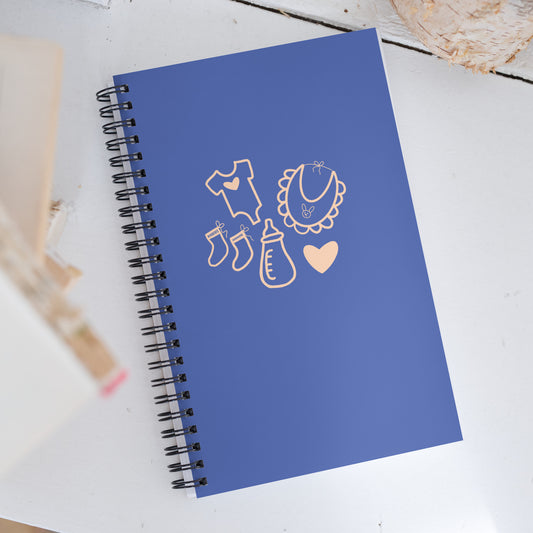 alt="Libreta Baby Love (A) – cuaderno creativo de anillas con diseño floral, 100 páginas punteadas para embarazo, recetas o journaling"